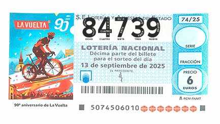 Décimo 84739 del sorteo 74-13/09/2025 Sábado