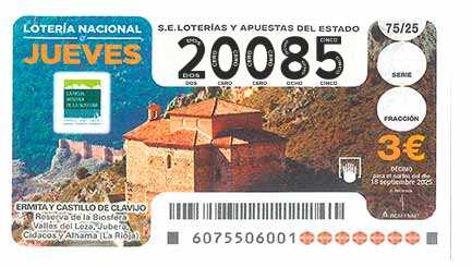 Décimo 20085 del sorteo 75-18/09/2025 Jueves