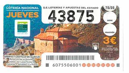 Décimo 43875 del sorteo 75-18/09/2025 Jueves
