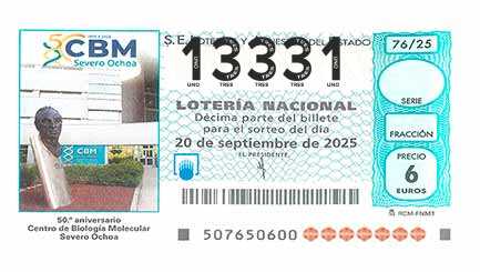 Décimo 13331 del sorteo 76-20/09/2025 Sábado