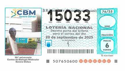 Décimo 15033 del sorteo 76-20/09/2025 Sábado