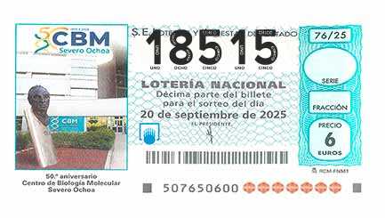 Décimo 18515 del sorteo 76-20/09/2025 Sábado