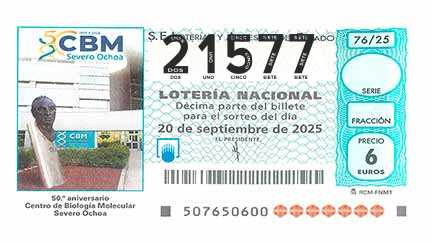 Décimo 21577 del sorteo 76-20/09/2025 Sábado
