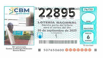 Décimo 22895 del sorteo 76-20/09/2025 Sábado