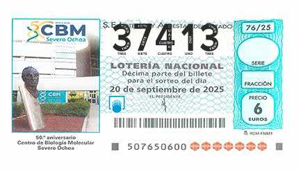 Décimo 37413 del sorteo 76-20/09/2025 Sábado
