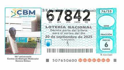 Décimo 67842 del sorteo 76-20/09/2025 Sábado