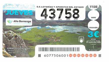 Décimo 43758 del sorteo 77-25/09/2025 Jueves