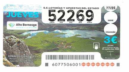 Décimo 52269 del sorteo 77-25/09/2025 Jueves