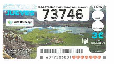 Décimo 73746 del sorteo 77-25/09/2025 Jueves
