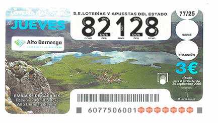 Décimo 82128 del sorteo 77-25/09/2025 Jueves