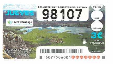 Décimo 98107 del sorteo 77-25/09/2025 Jueves