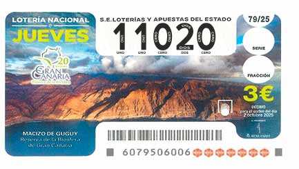 Décimo 11020 del sorteo 79-02/10/2025 Jueves