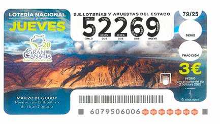 Décimo 52269 del sorteo 79-02/10/2025 Jueves