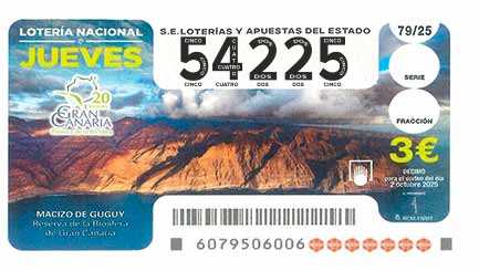 Décimo 54225 del sorteo 79-02/10/2025 Jueves