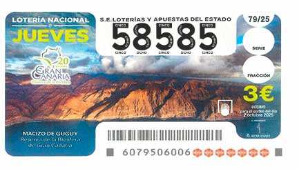Décimo 58585 del sorteo 79-02/10/2025 Jueves