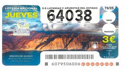 Décimo 64038 del sorteo 79-02/10/2025 Jueves