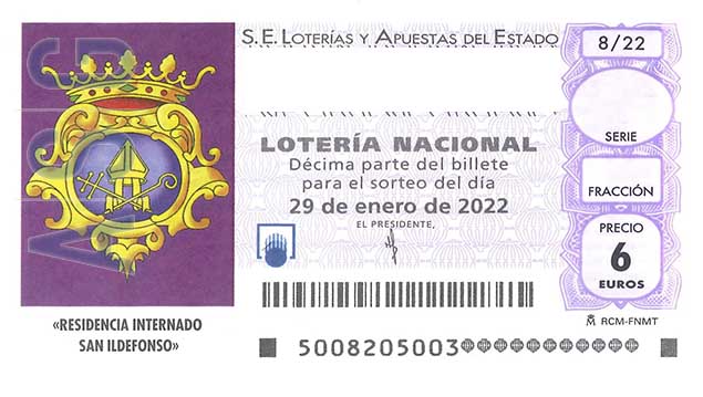 Décimo 70048 del sorteo 8-29/01/2022 Sábado
