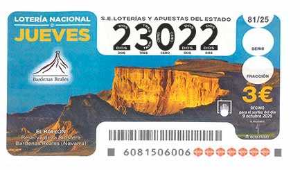 Décimo 23022 del sorteo 81-09/10/2025 Jueves