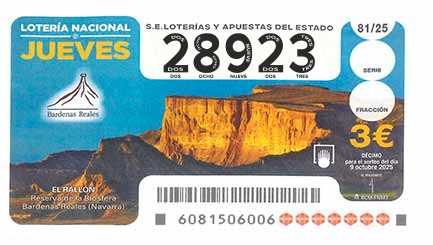 Décimo 28923 del sorteo 81-09/10/2025 Jueves