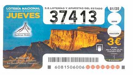 Décimo 37413 del sorteo 81-09/10/2025 Jueves