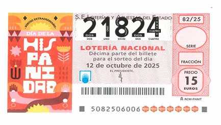 Décimo 21824 del sorteo 82-12/10/2025 Sábado
