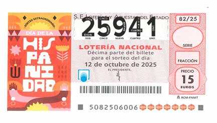 Décimo 25941 del sorteo 82-12/10/2025 Sábado