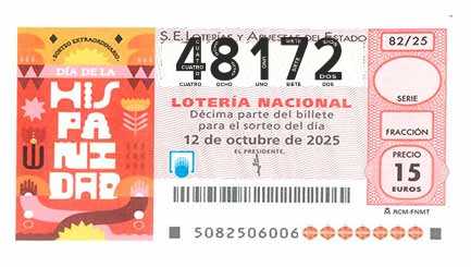 Décimo 48172 del sorteo 82-12/10/2025 Sábado