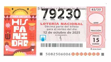 Décimo 79230 del sorteo 82-12/10/2025 Sábado