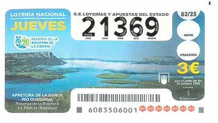 Décimo 21369 del sorteo 83-16/10/2025 Jueves