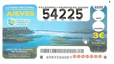 Décimo 54225 del sorteo 83-16/10/2025 Jueves