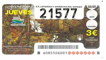 Décimo 21577 del sorteo 85-23/10/2025 Jueves