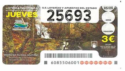 Décimo 25693 del sorteo 85-23/10/2025 Jueves
