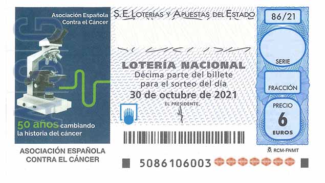 Décimo 14646 del sorteo 86-30/10/2021 Sábado