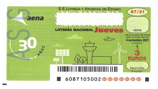 Décimo 11284 del sorteo 87-04/11/2021 Jueves