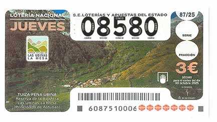 Décimo 08580 del sorteo 87-30/10/2025 Jueves