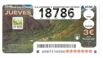 Décimo 18786 del sorteo 87-30/10/2025 Jueves