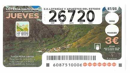 Décimo 26720 del sorteo 87-30/10/2025 Jueves