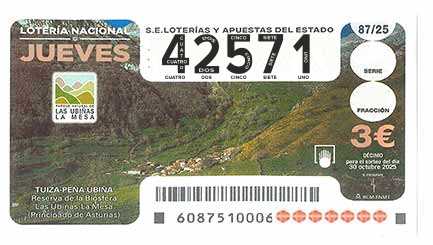 Décimo 42571 del sorteo 87-30/10/2025 Jueves
