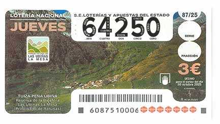 Décimo 64250 del sorteo 87-30/10/2025 Jueves