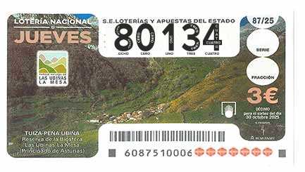 Décimo 80134 del sorteo 87-30/10/2025 Jueves