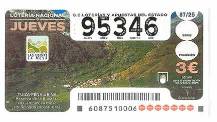 Décimo 95346 del sorteo 87-30/10/2025 Jueves