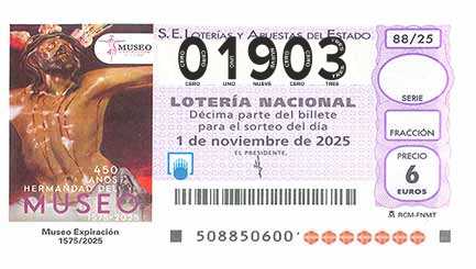 Décimo 01903 del sorteo 88-01/11/2025 Sábado