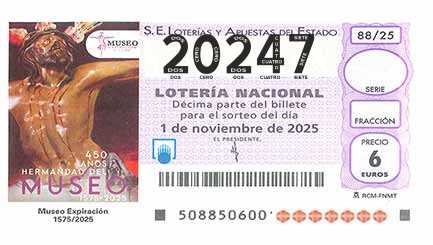 Décimo 20247 del sorteo 88-01/11/2025 Sábado