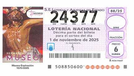 Décimo 24377 del sorteo 88-01/11/2025 Sábado
