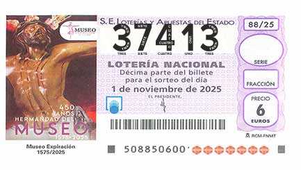 Décimo 37413 del sorteo 88-01/11/2025 Sábado