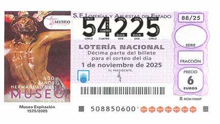 Décimo 54225 del sorteo 88-01/11/2025 Sábado