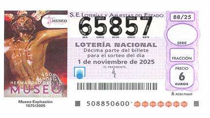 Décimo 65857 del sorteo 88-01/11/2025 Sábado