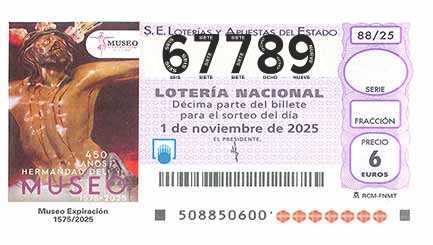 Décimo 67789 del sorteo 88-01/11/2025 Sábado