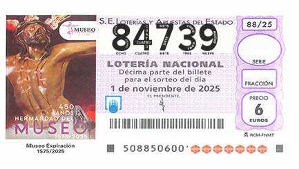 Décimo 84739 del sorteo 88-01/11/2025 Sábado