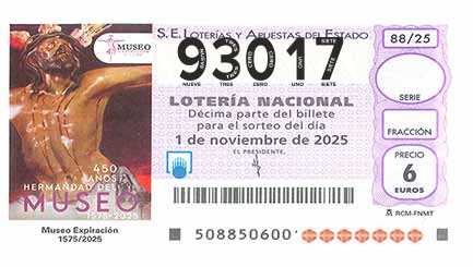 Décimo 93017 del sorteo 88-01/11/2025 Sábado
